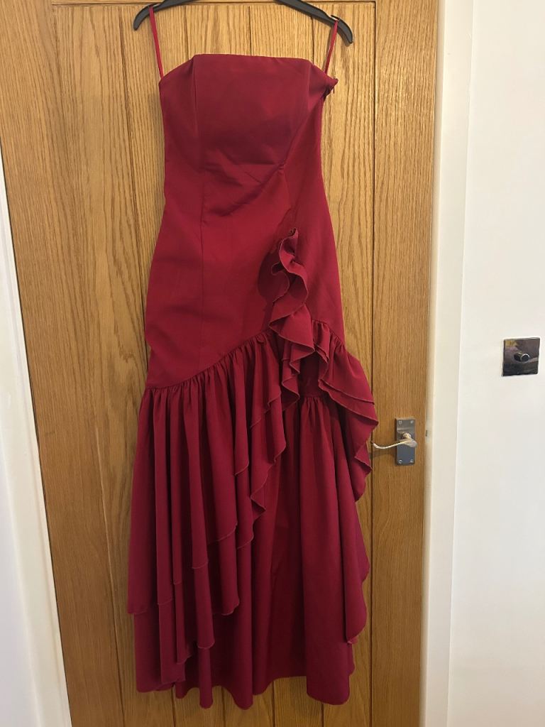 Burgundy red prom dress size S