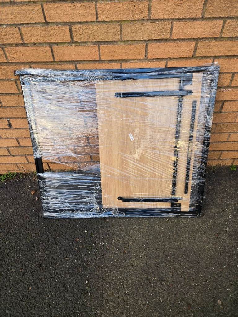 Habitat Compact Folding Office Desk - Black & Oak