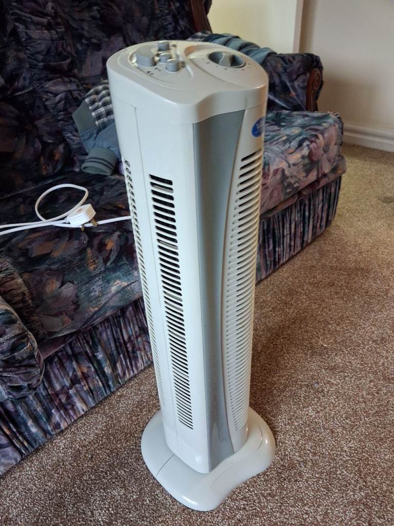 Grey Tower Fan – Good Condition, Works Well