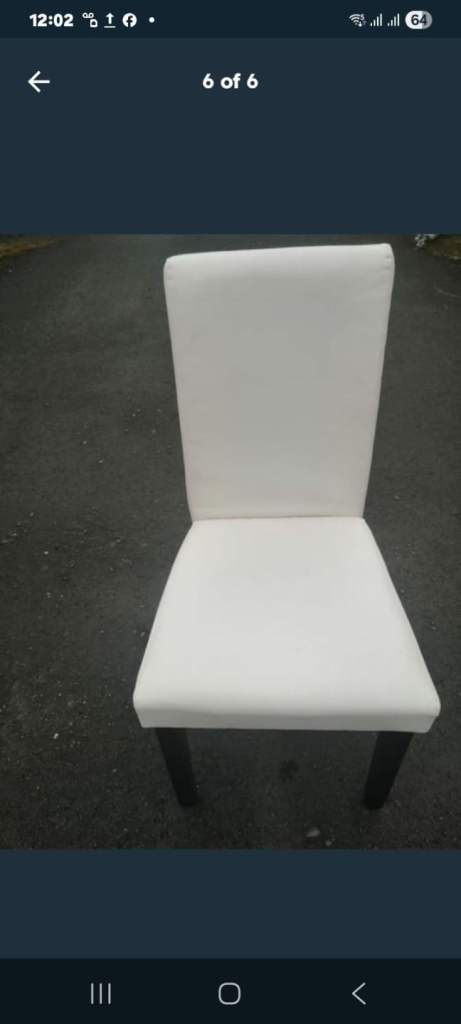 3 leather white chairs 
