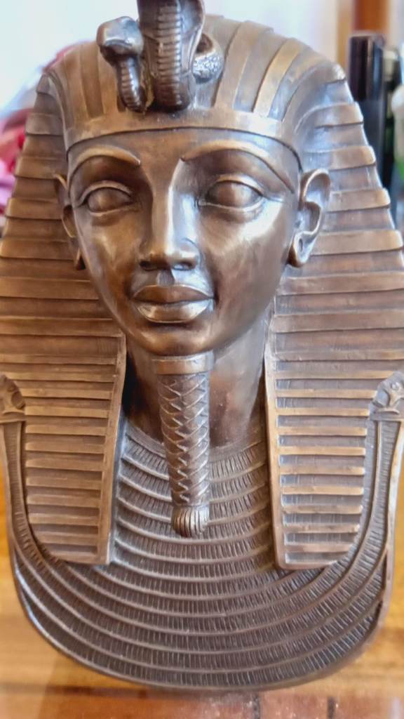 Bronze Tutankhamun Bust With Hieroglyphic's