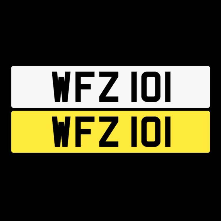 WFZ 101 Number Plate, 3 Digit NI Reg, Dateless NI Number Plate, NI Registration plate