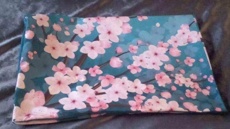 Blue Pink & White Cherry Blossom Body Pillow Oblong Bolster Cushion Cover.POST OR COLLECT!