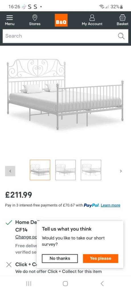 image for Metal double bed frame