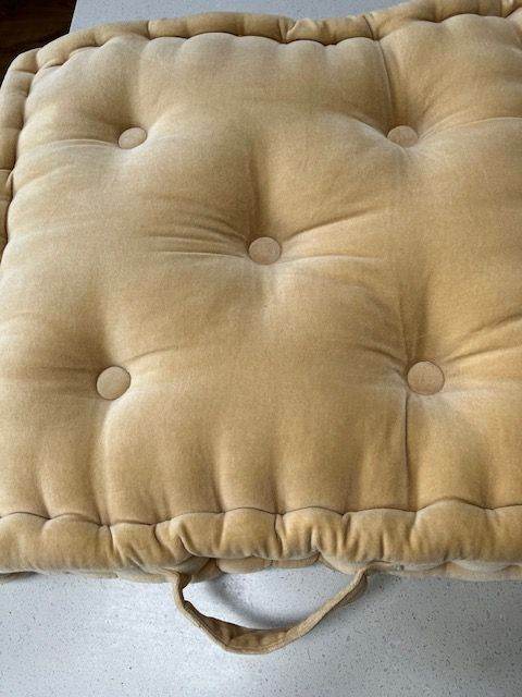 Velvet Dining Chair Adult Booster Cushion cream/light yellow. £5