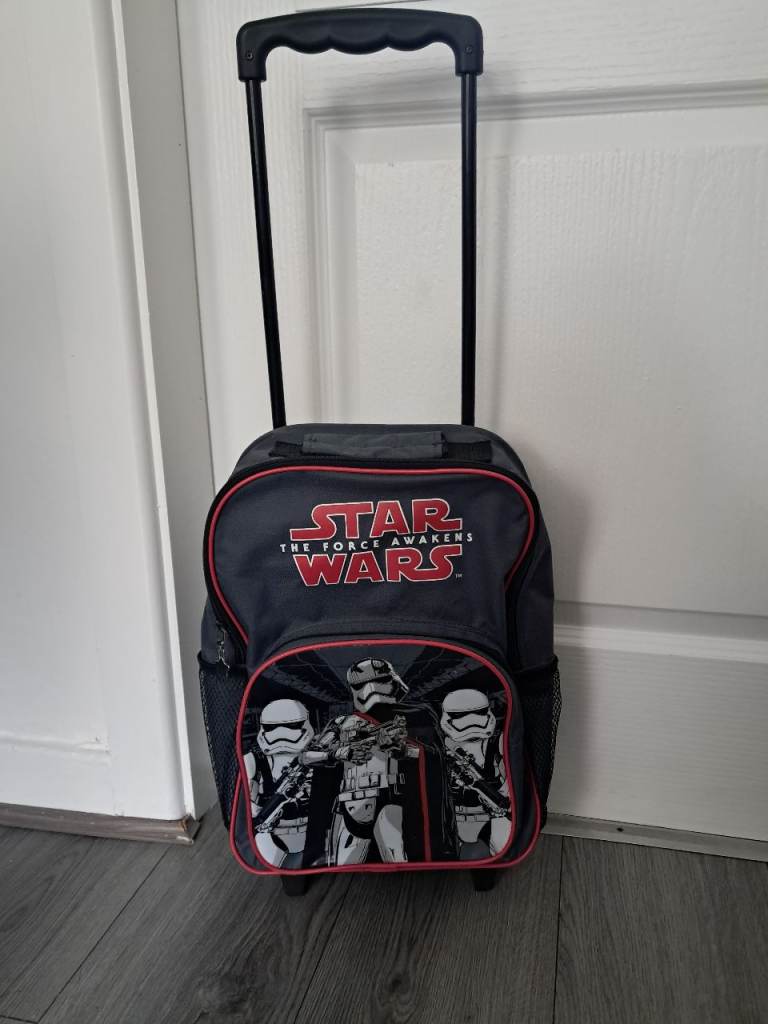 Star Wars Kids Rolling Backpack – Grey, Good Condition