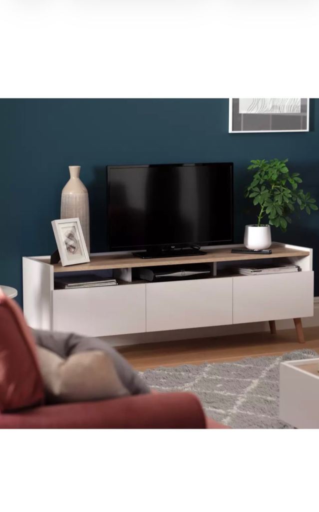 Habitat skandi white and wood TV unit with storage