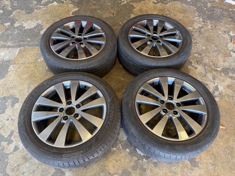 REFURBISHED GENUINE VW 17” 5x112 ALLOY WHEELS + TYRES VW CADDY GOLF SEAT SKODA
