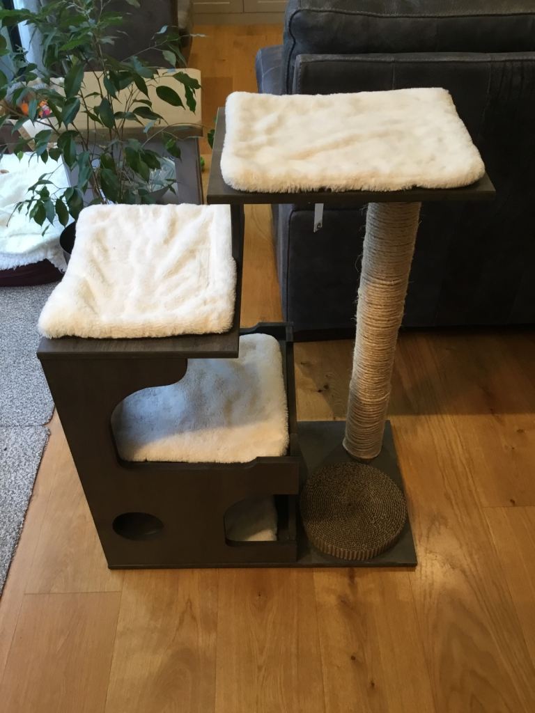 Feandrea Stylish Medium Cat Tree Furniture in Dark Grey MDF 84cm High