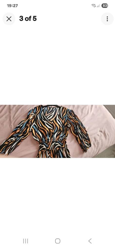 M&Co Abstract Shirred Waist Dress  Size 12  