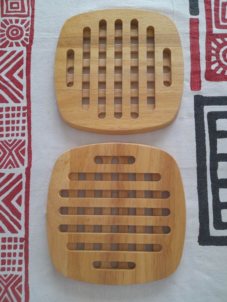 Pair of new trivets in tough bamboo
