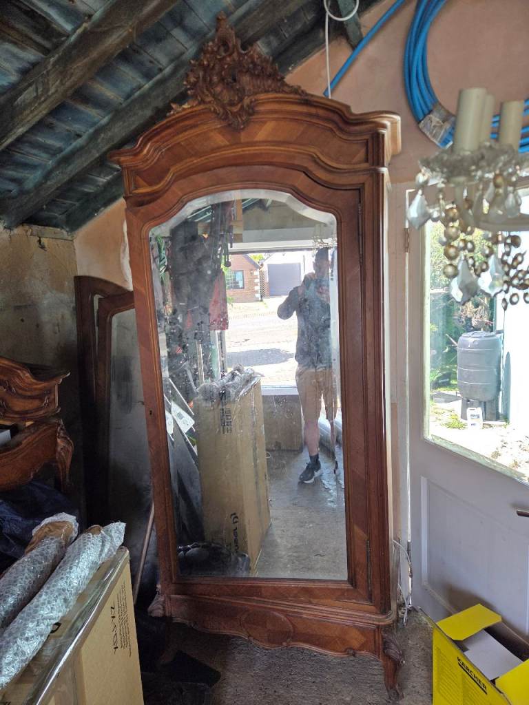 Vintage French Style Mirrored Wardrobe / Armoire – Ornate Statement Piece