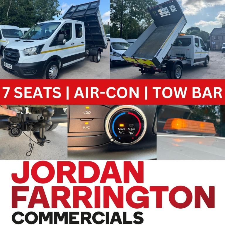 2023 FORD TRANSIT 350 DRW RWD EURO 6 DOUBLE / CREW CAB TIPPER FSH ** AIR-CON **