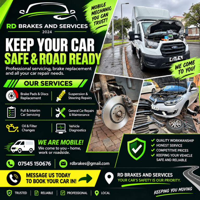Mobile Mechanic Glasgow 🔧 Brakes, Servicing & Repairs 🚗