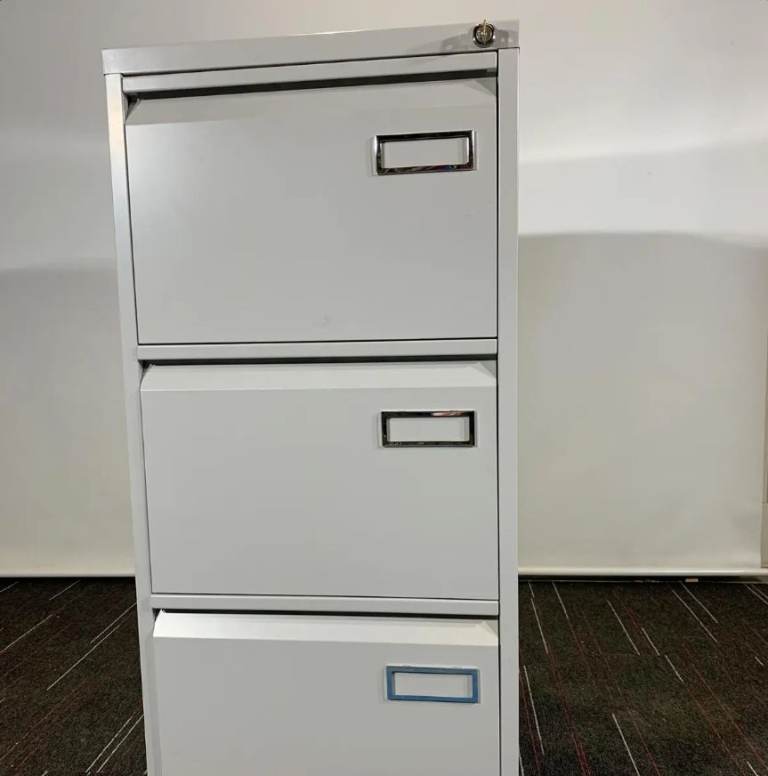 3 Drawer Lockable Filing Cabinet Grey (we have various colours and makes available) - 2OOF-ST-1258