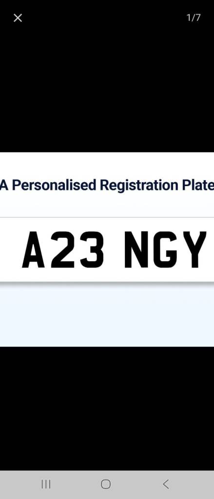PRIVATE REGISTRATION NUMBER A23 NGY 