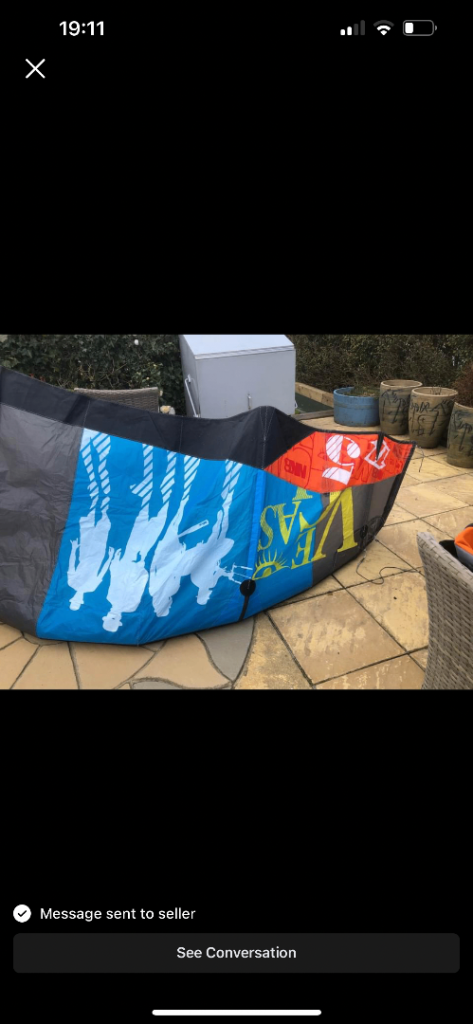 5m Kite Vegas with bar/lines and cabrinha board - needs to go asap