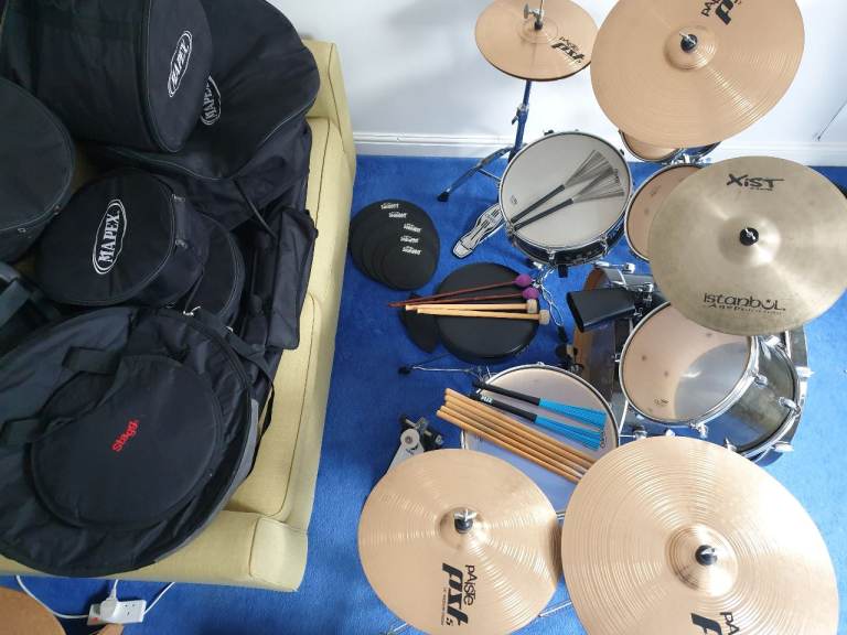 Mapex Horizon Complete Drum Kit with Bags etc