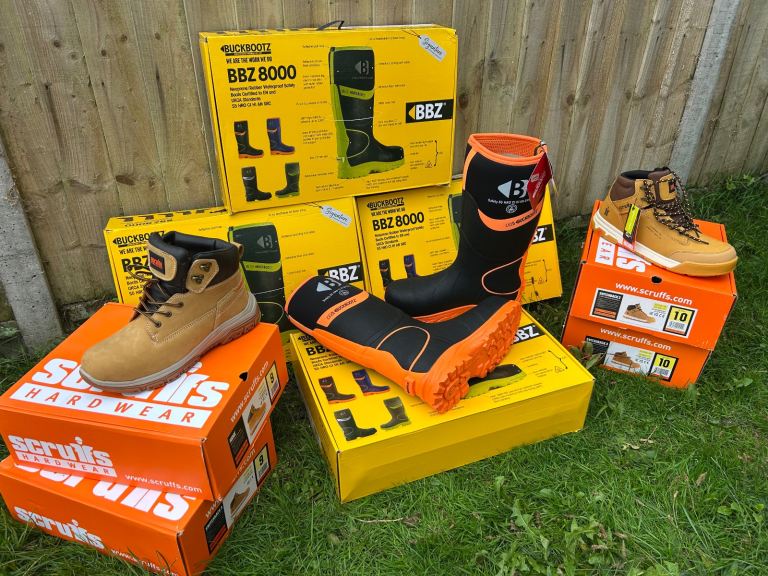 Scruffs Workboots BNWT 9/10 £50 and Buckbootz Wellies BNWT 8/9/10 £80.