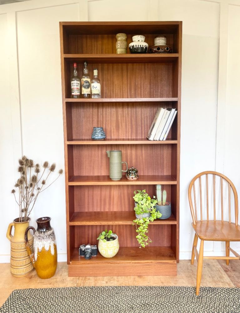 Tall solid teak Danish 🇩🇰 bookcase shelving vintage midcentury retro G Plan Ladderax era 🚚