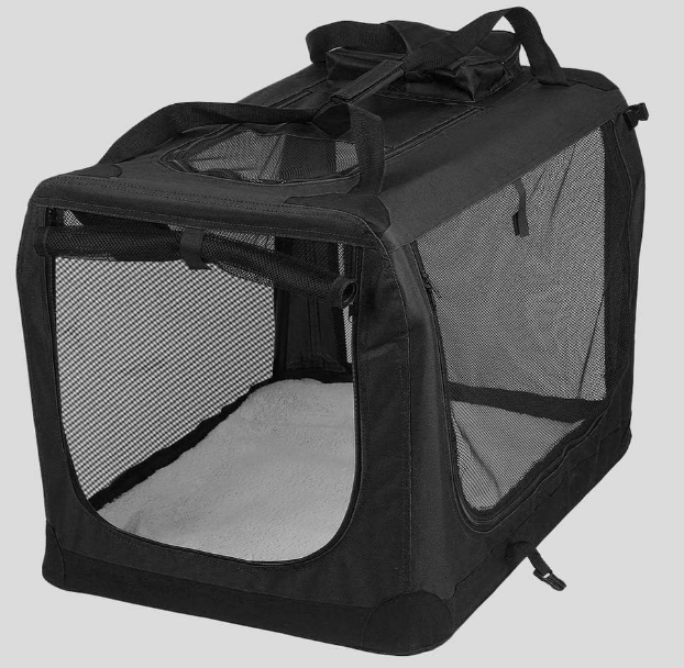 New Portable Folding Fabric Pet Carrier transport Bag (Large, Black)