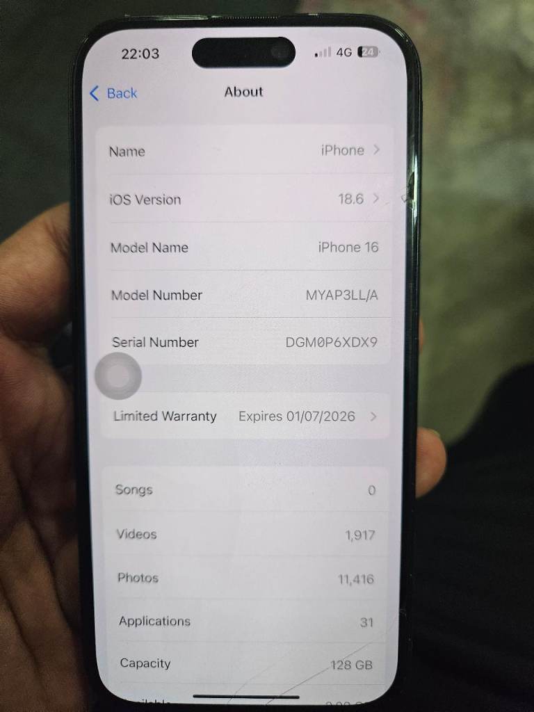 Iphone 16 128 GB LLA 
