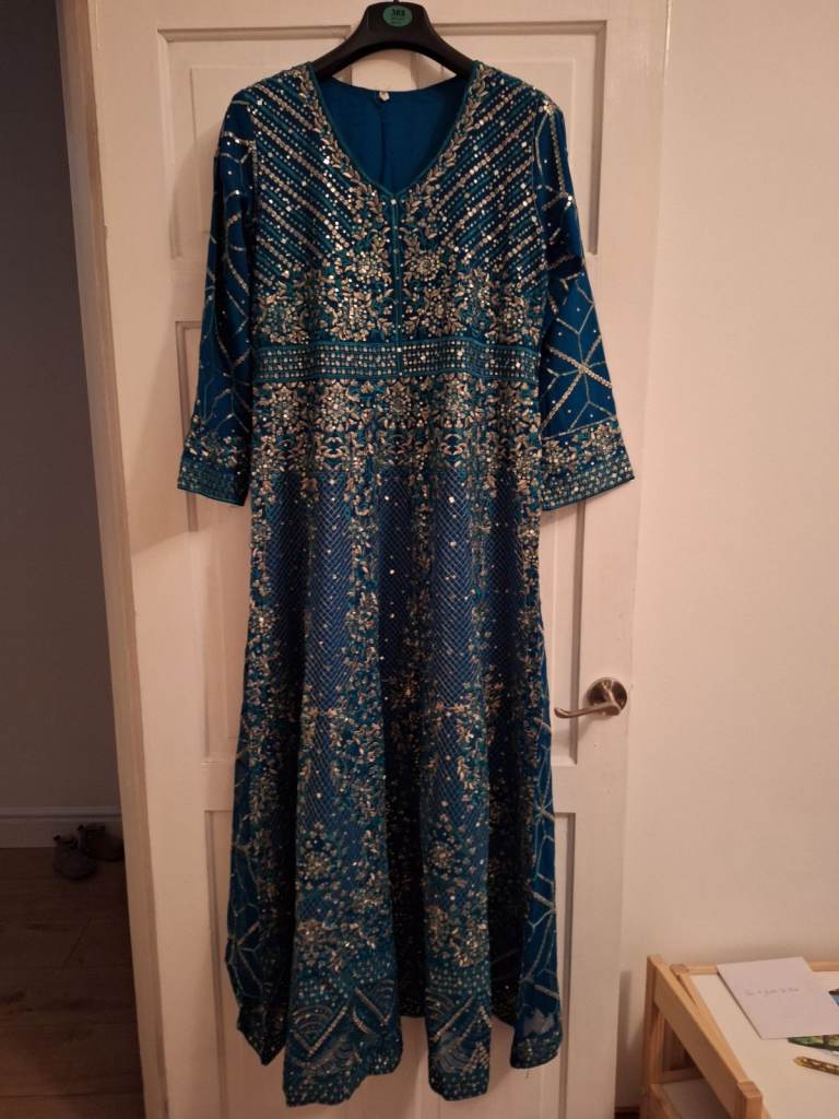 Green Anarkali Dress. Asian dress