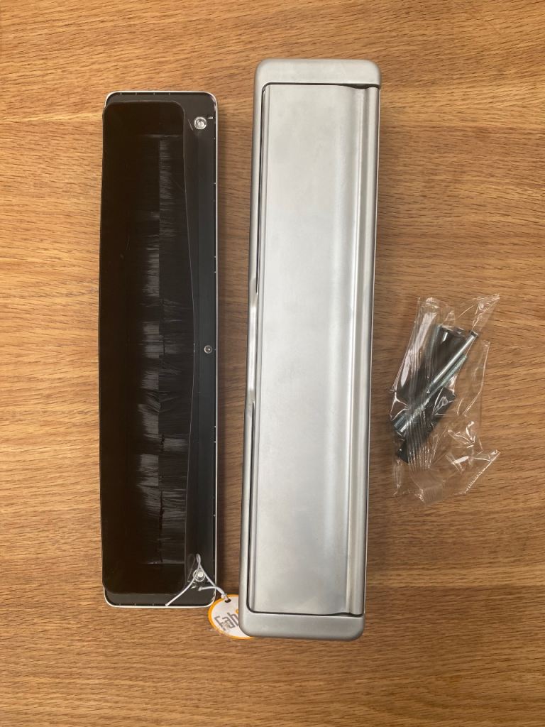 Fab & Fix satin silver 12” letterbox