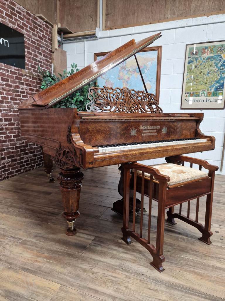 Schiedmayer Grand Piano | French Polished Burr Walnut | Rebuilt Internals | Belfast Pianos