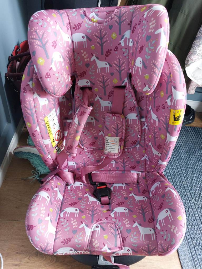 Cosatto All in All Rotate Car Seat – Pink Unicorn, Excellent Condition