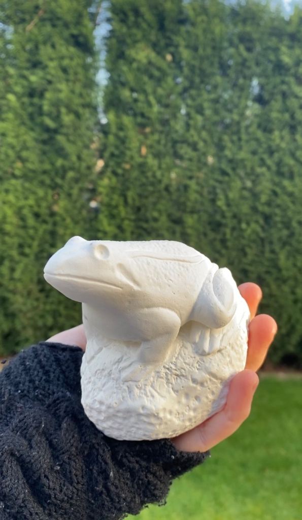 2 Paintable Frog Garden Ornaments – DIY Garden Decor – £3 Each