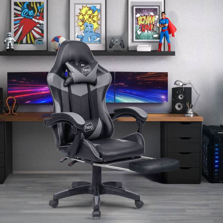Neo Gaming Chair With Foot Rest And Massager - NEW