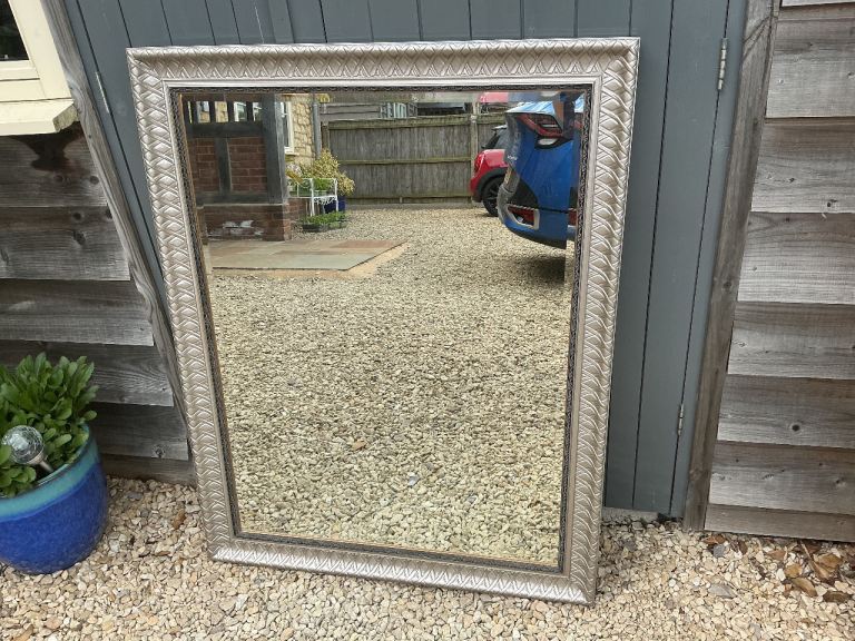 Large Silver Metallic Mirror