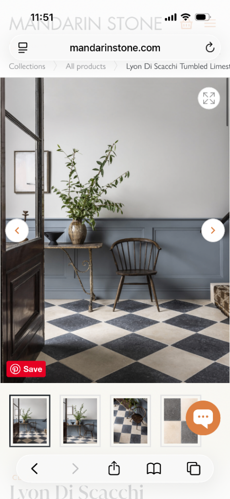 Mandarin Stone Lyon Di Scacchi Tumbled Limestone Tiles