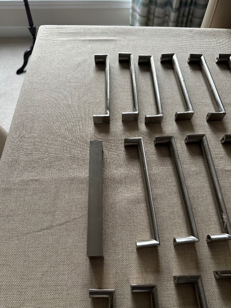Kitchen cabinet handles brushed nickel effect x 24