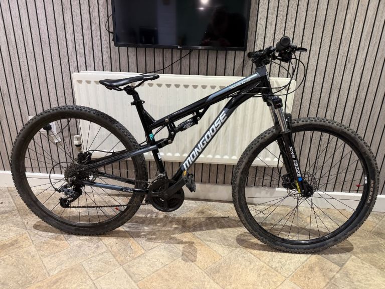 Mongoose Villain Elite Full Suspension Mountain Bike - Black - Large - 29er 