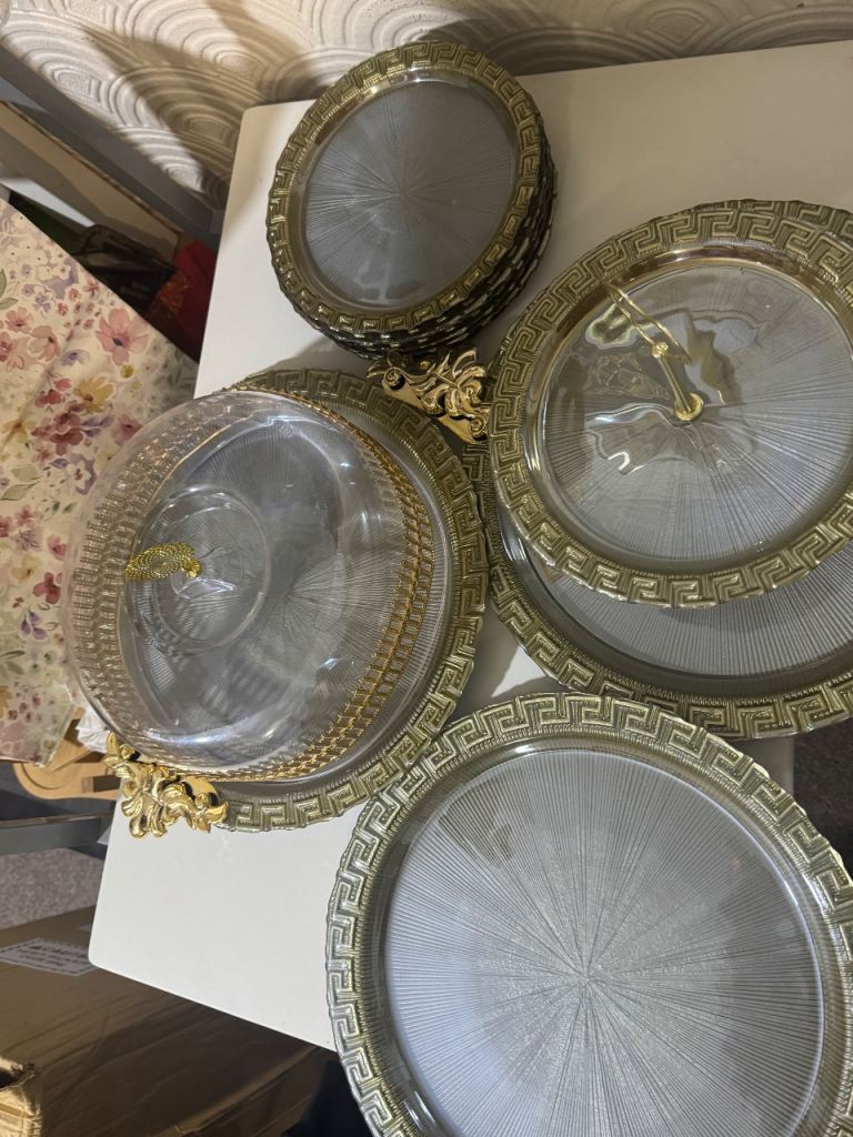 Elegant colour and design 10 pieces desert set glass ceramic 