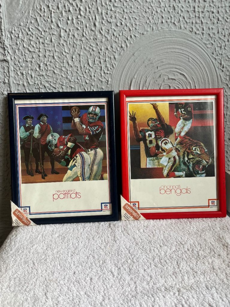 NFL Superprints Framed Prints - New England Patriots & Cincinnati Bengals