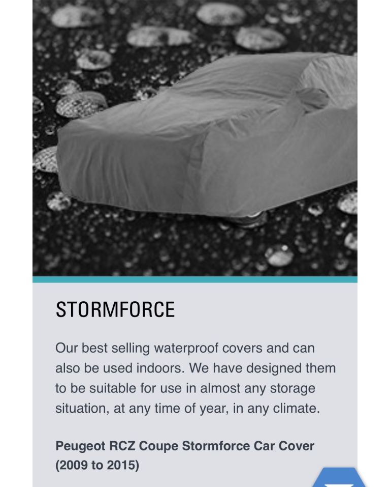 Cover zone car cover, RCZ car