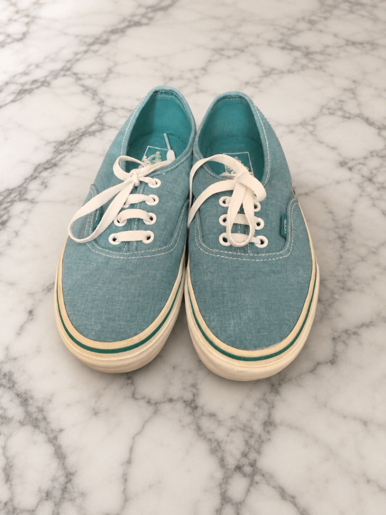 Vans canvas shoes light blue hardly worn lace up size Uk 5