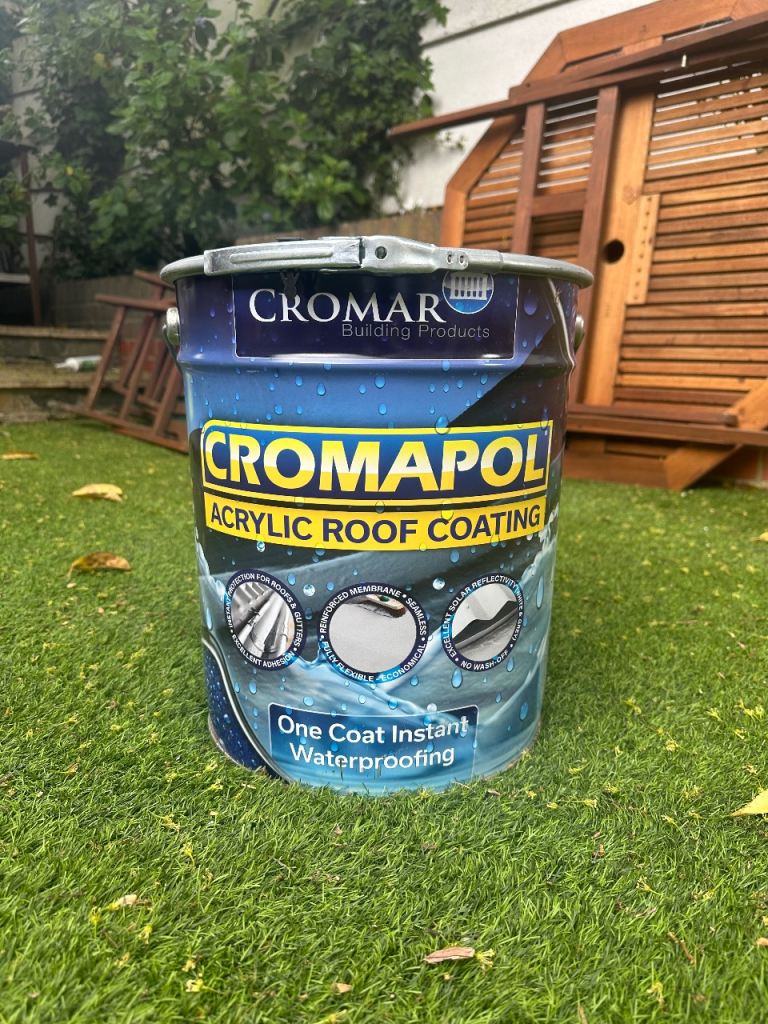Cromapol Acrylic Roof Coating - New, One Coat Instant Waterproofing