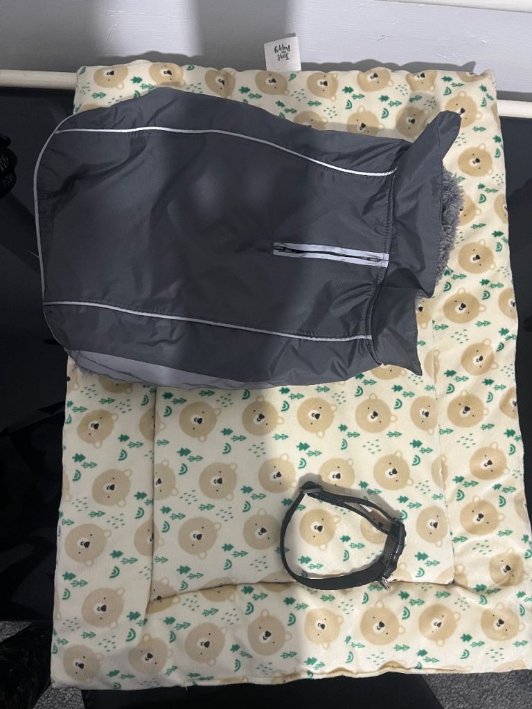 Puppy stuff - Small dog (puppy crate mat & rain coat)