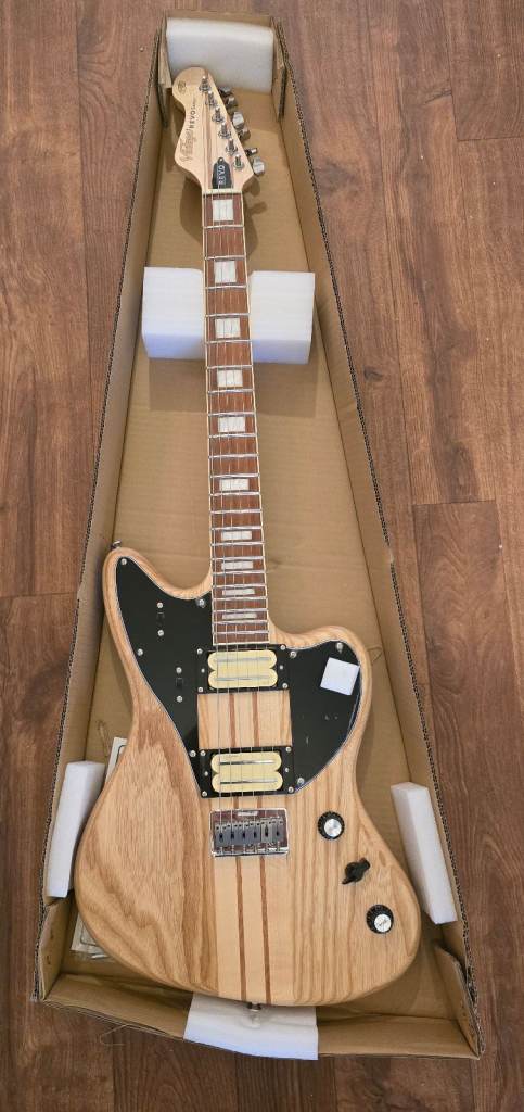 Vintage REVO Series 'Integra' Electric Guitar ~ Satin Natural - Brand New in Box