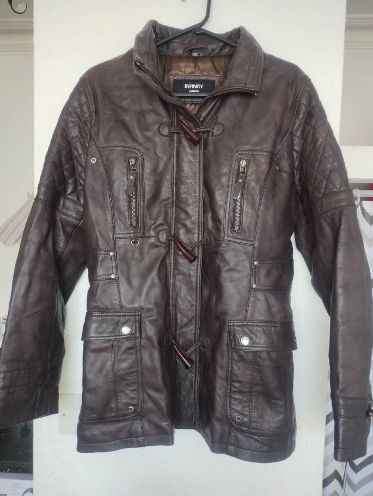 Brown Leather Jacket – Size 16 (fits 14) – Excellent condition