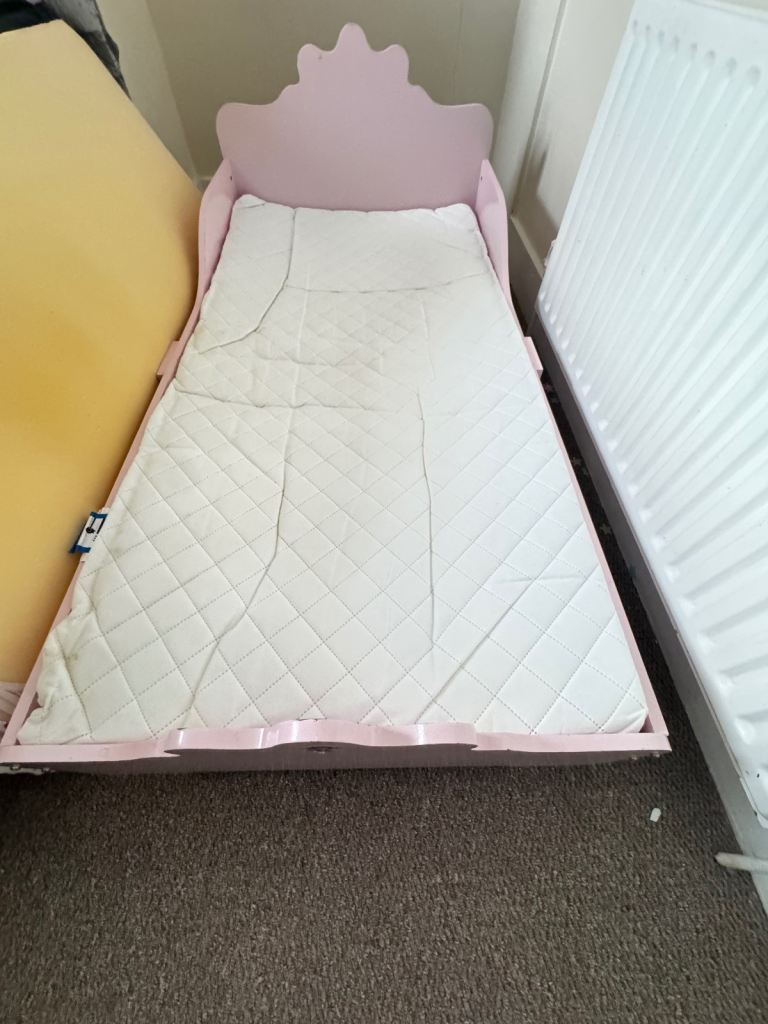 Girls pink bed.