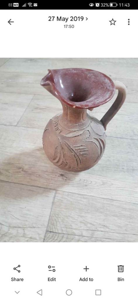 Vintage French vase in clay