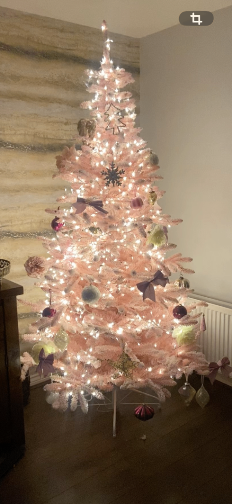7 ft pink Xmas tree used once 