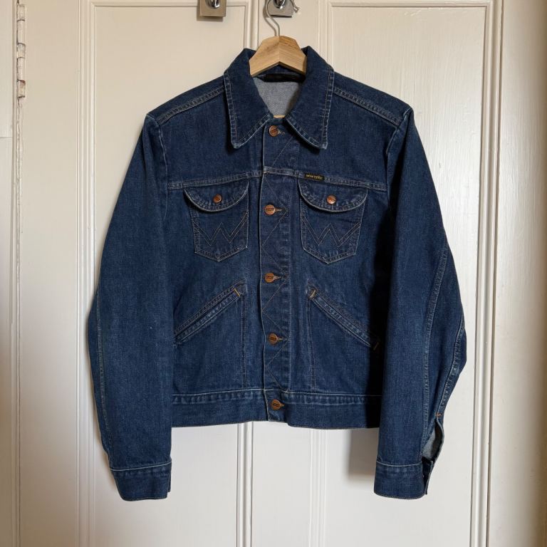 Wrangler Vintage Denim Jacket 4 Pockets Men's Size UK M (fits S)