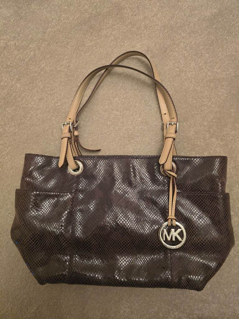 Michael Kors Purple Snakeskin Print Handbag