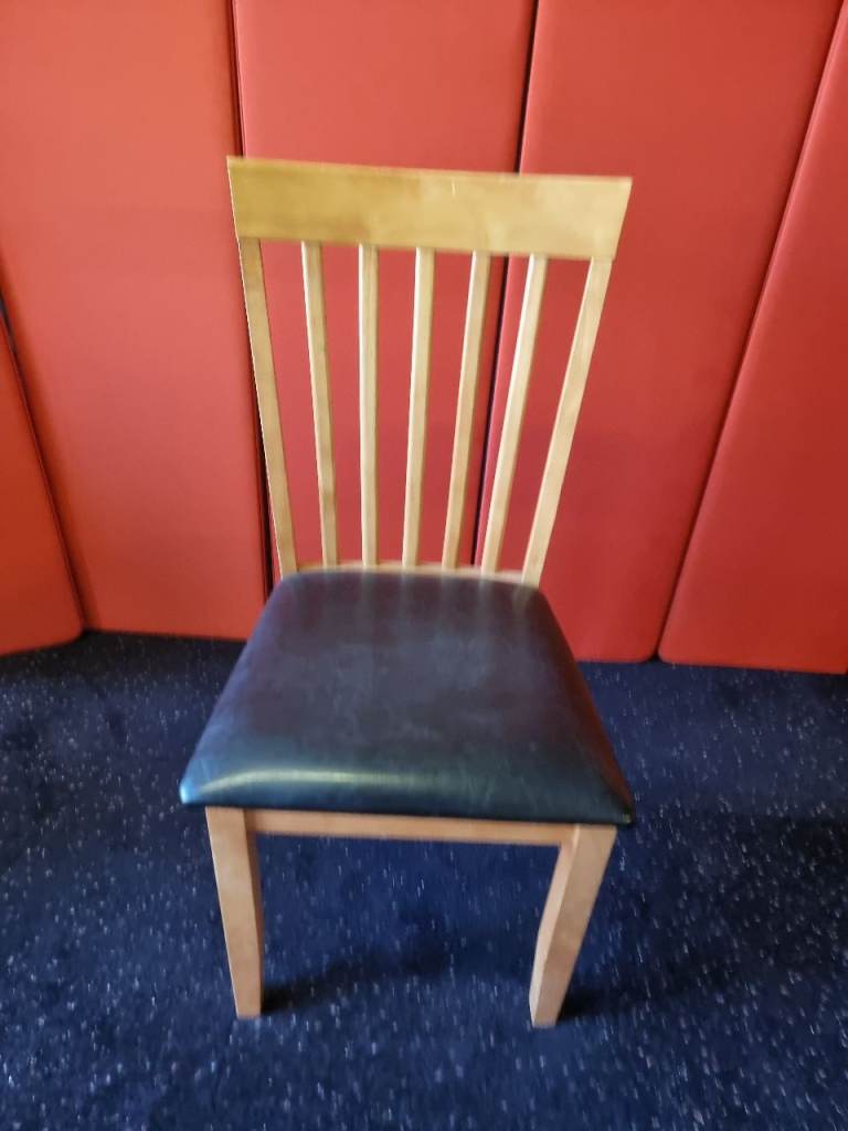 Slat Back Wayfair Dining Chair Black Faux Leather Never Been Used Wayfair 